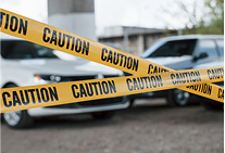 A city skyline and hurricane path, illustrating location as a premium factor.